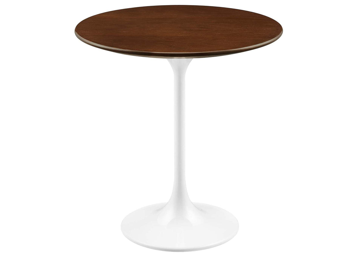 EEI-5679-WHI-WAL Lippa 20" Round Wood Side Table By Modway
