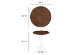 EEI-5679-WHI-WAL Lippa 20" Round Wood Side Table By Modway