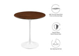 EEI-5679-WHI-WAL Lippa 20" Round Wood Side Table By Modway