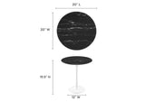 EEI-5680-WHI-BLK Lippa 20" Round Faux Marble Side Table By Modway