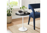 EEI-5680-WHI-BLK Lippa 20" Round Faux Marble Side Table By Modway