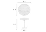 EEI-5680-WHI-WHI Lippa 20" Round Faux Marble Side Table By Modway