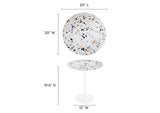 EEI-5682-WHI-TER Lippa 20" Round Terrazzo Side Table By Modway