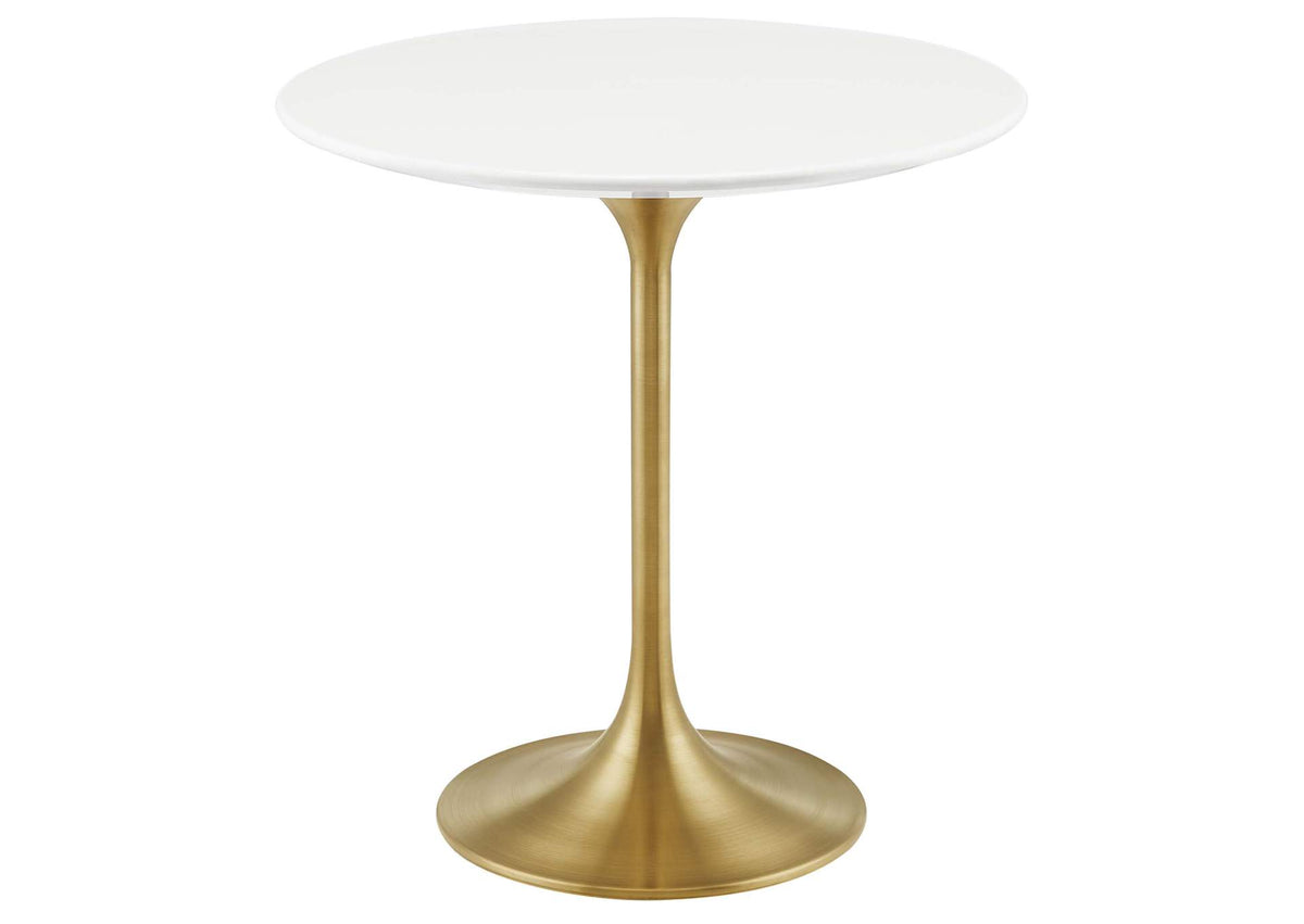 EEI-5683-GLD-WHI Lippa 20" Round Wood Side Table By Modway