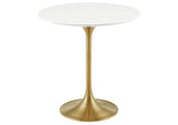 EEI-5683-GLD-WHI Lippa 20" Round Wood Side Table By Modway