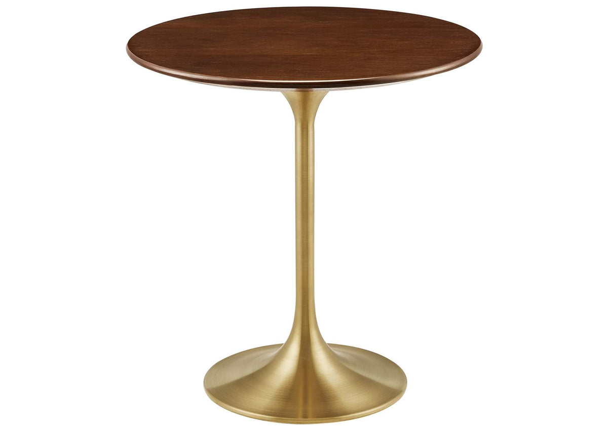 EEI-5684-GLD-WAL Lippa 20" Round Wood Side Table By Modway