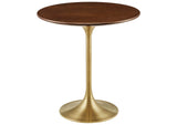 EEI-5684-GLD-WAL Lippa 20" Round Wood Side Table By Modway