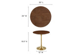 EEI-5684-GLD-WAL Lippa 20" Round Wood Side Table By Modway
