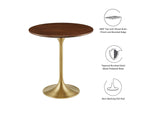 EEI-5684-GLD-WAL Lippa 20" Round Wood Side Table By Modway