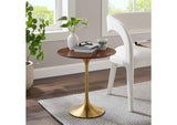 EEI-5684-GLD-WAL Lippa 20" Round Wood Side Table By Modway