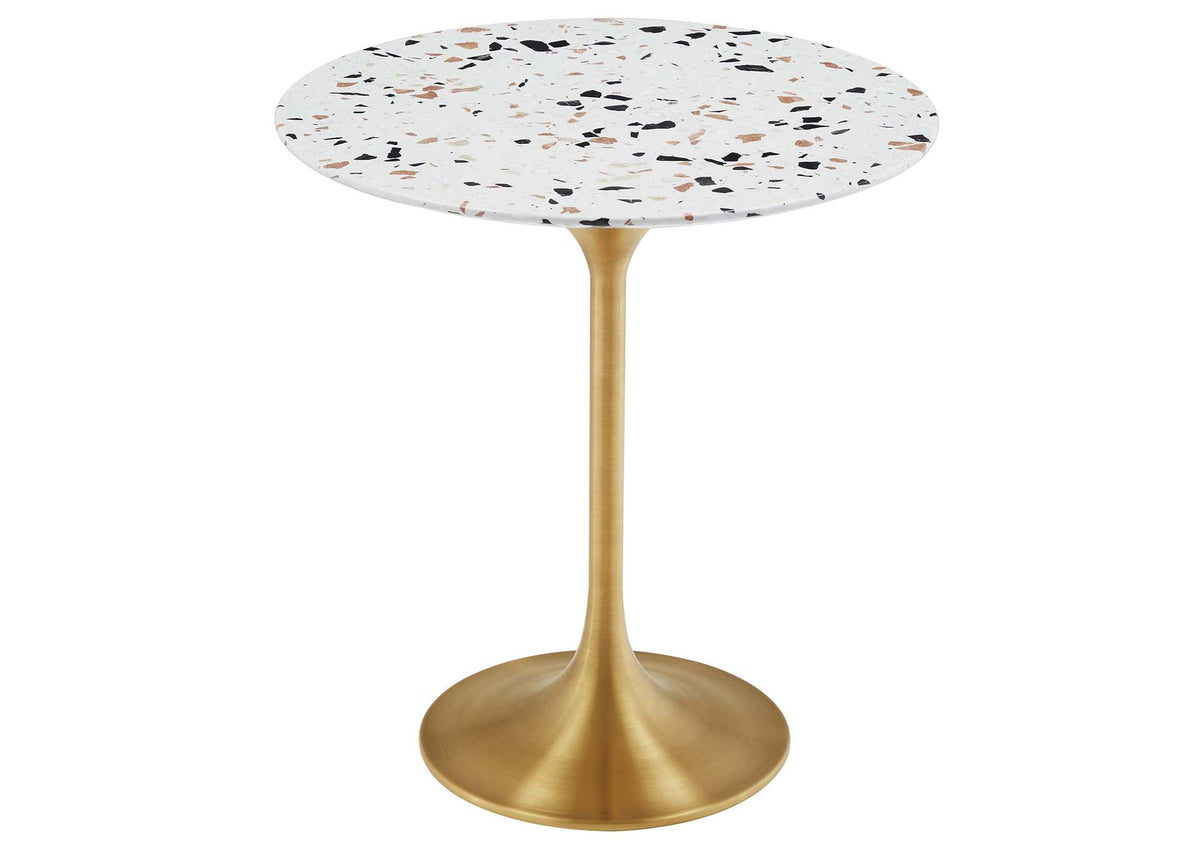 EEI-5687-GLD-TER Lippa 20" Round Terrazzo Side Table By Modway