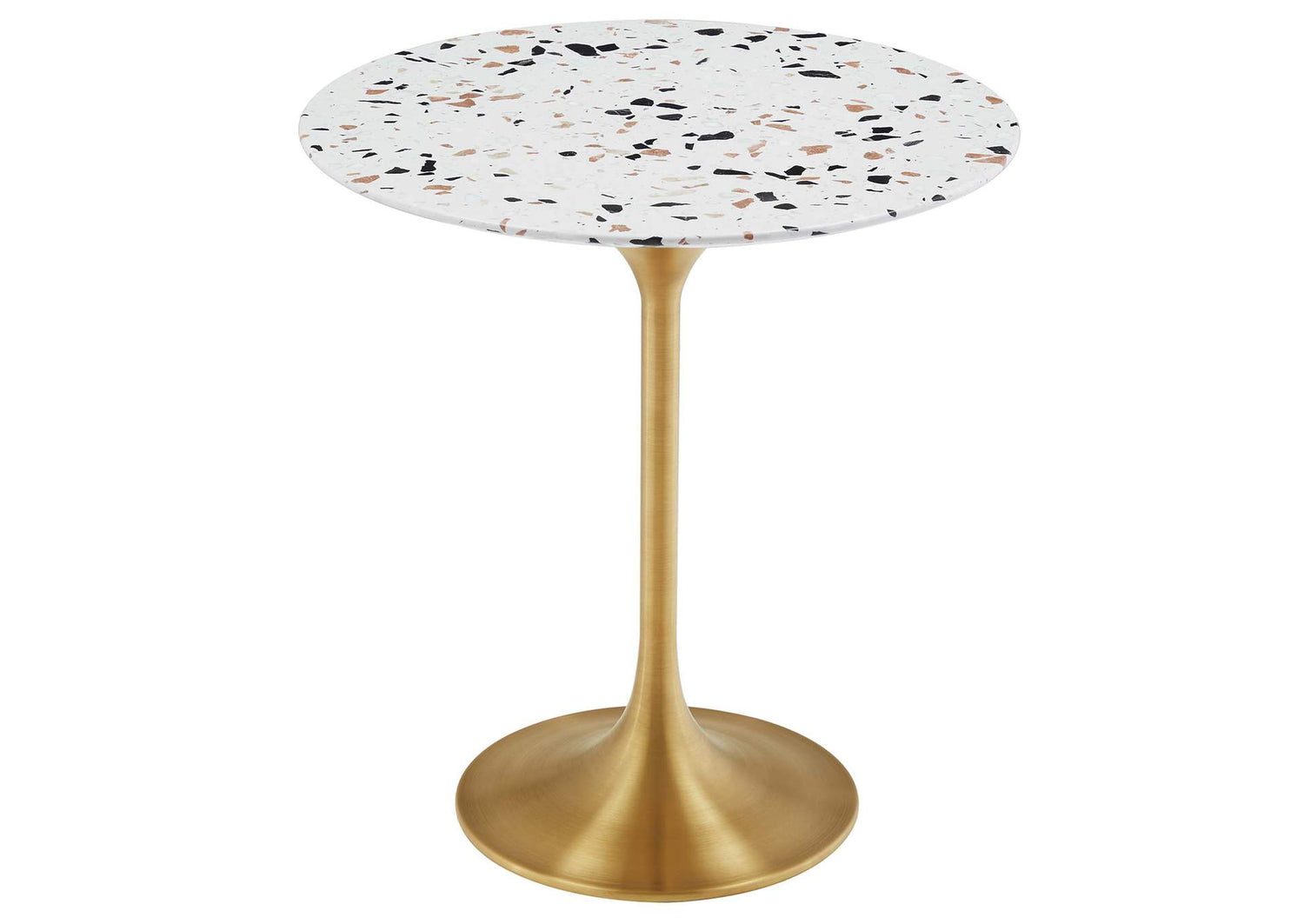 EEI-5687-GLD-TER Lippa 20" Round Terrazzo Side Table By Modway