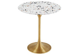 EEI-5687-GLD-TER Lippa 20" Round Terrazzo Side Table By Modway