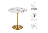 EEI-5687-GLD-TER Lippa 20" Round Terrazzo Side Table By Modway