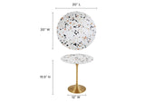 EEI-5687-GLD-TER Lippa 20" Round Terrazzo Side Table By Modway