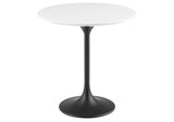 EEI-5688-BLK-WHI Lippa 20" Round Wood Side Table By Modway