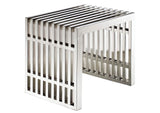 EEI-569-SLV Gridiron Small Stainless Steel Bench By Modway