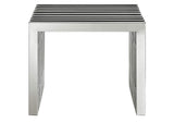 EEI-569-SLV Gridiron Small Stainless Steel Bench By Modway