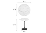 EEI-5690-BLK-WHI Lippa 20" Round Faux Marble Side Table By Modway