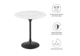 EEI-5690-BLK-WHI Lippa 20" Round Faux Marble Side Table By Modway