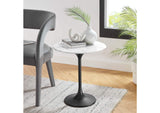 EEI-5690-BLK-WHI Lippa 20" Round Faux Marble Side Table By Modway