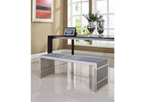 EEI-570-SLV Gridiron Large Stainless Steel Bench By Modway
