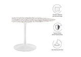 EEI-5734-WHI-WHI Lippa 60" Oval Terrazzo Dining Table By Modway