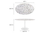 EEI-5734-WHI-WHI Lippa 60" Oval Terrazzo Dining Table By Modway