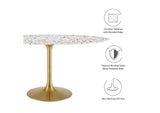 EEI-5736-GLD-WHI Lippa 60" Oval Terrazzo Dining Table By Modway