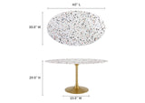 EEI-5736-GLD-WHI Lippa 60" Oval Terrazzo Dining Table By Modway