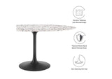 EEI-5737-BLK-WHI Lippa 60" Oval Terrazzo Dining Table By Modway
