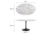 EEI-5737-BLK-WHI Lippa 60" Oval Terrazzo Dining Table By Modway