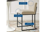 EEI-5741-BEI Indulge Channel Tufted Fabric Counter Stools Set Of 2 By Modway