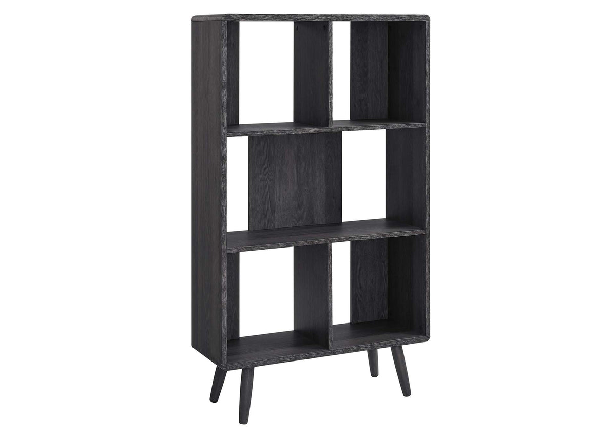 EEI-5743-CHA Transmit 5 Shelf Wood Grain Bookcase By Modway