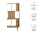 EEI-5743-OAK Transmit 5 Shelf Wood Grain Bookcase By Modway