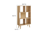 EEI-5743-OAK Transmit 5 Shelf Wood Grain Bookcase By Modway