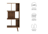 EEI-5743-WAL Transmit 5 Shelf Wood Grain Bookcase By Modway
