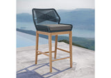 EEI-5746-BLU-GPH Wellspring Outdoor Patio Teak Wood Bar Stool By Modway
