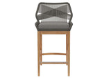 EEI-5746-GRY-GPH Wellspring Outdoor Patio Teak Wood Bar Stool By Modway