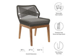 EEI-5747-GRY-GPH Wellspring Outdoor Patio Teak Wood Dining Chair By Modway