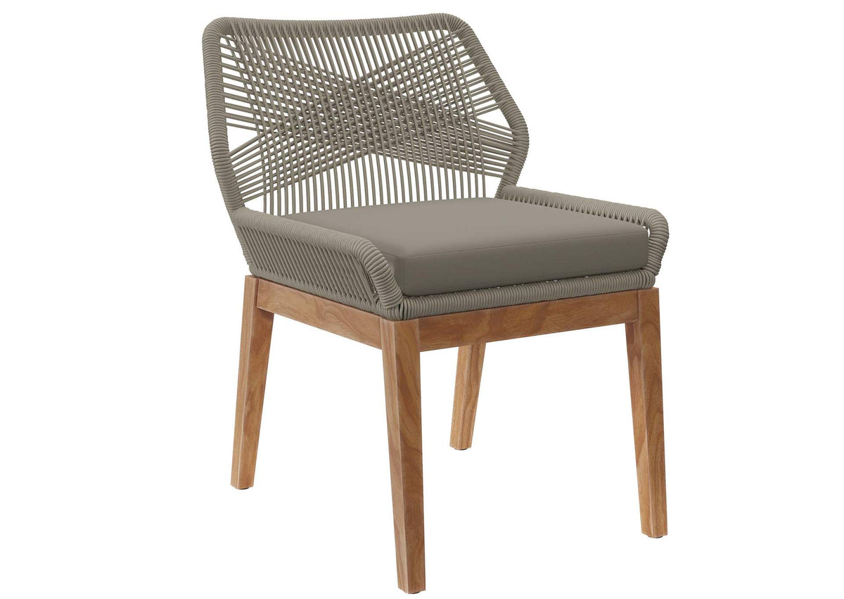 EEI-5747-LGR-GRG Wellspring Outdoor Patio Teak Wood Dining Chair By Modway