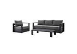 EEI-5748-GRY-CHA Tahoe 3-Piece Outdoor Patio Powder-Coated Aluminum Set By Modway