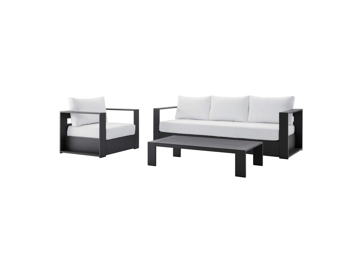 EEI-5748-GRY-WHI Tahoe 3-Piece Outdoor Patio Powder-Coated Aluminum Set By Modway
