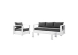 EEI-5748-WHI-CHA Tahoe 3-Piece Outdoor Patio Powder-Coated Aluminum Set By Modway