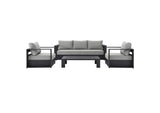 EEI-5749-GRY-GRY Tahoe 4-Piece Outdoor Patio Powder-Coated Aluminum Set By Modway