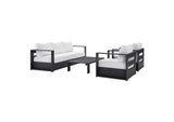 EEI-5749-GRY-WHI Tahoe 4-Piece Outdoor Patio Powder-Coated Aluminum Set By Modway