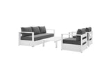 EEI-5749-WHI-CHA Tahoe 4-Piece Outdoor Patio Powder-Coated Aluminum Set By Modway