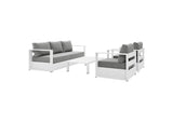 EEI-5749-WHI-GRY Tahoe 4-Piece Outdoor Patio Powder-Coated Aluminum Set By Modway