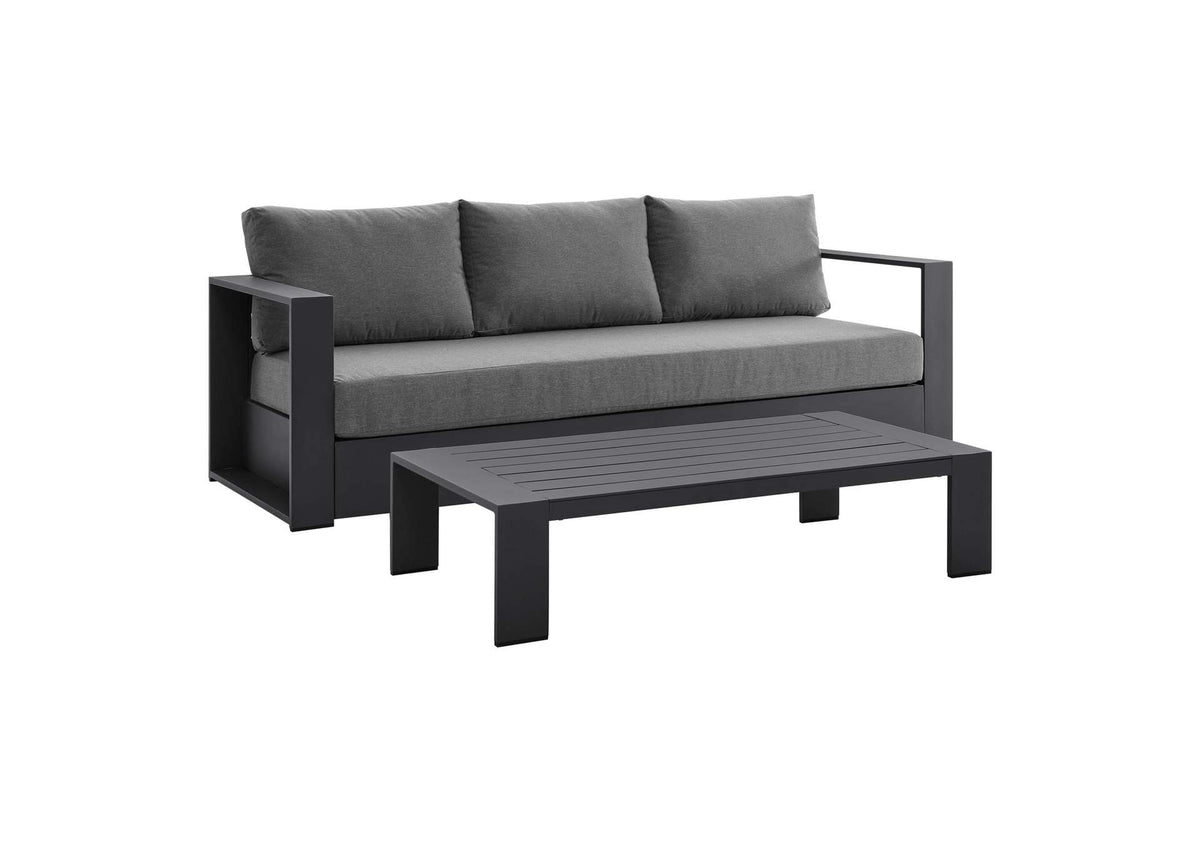 EEI-5750-GRY-CHA Tahoe 2-Piece Outdoor Patio Powder-Coated Aluminum Set By Modway