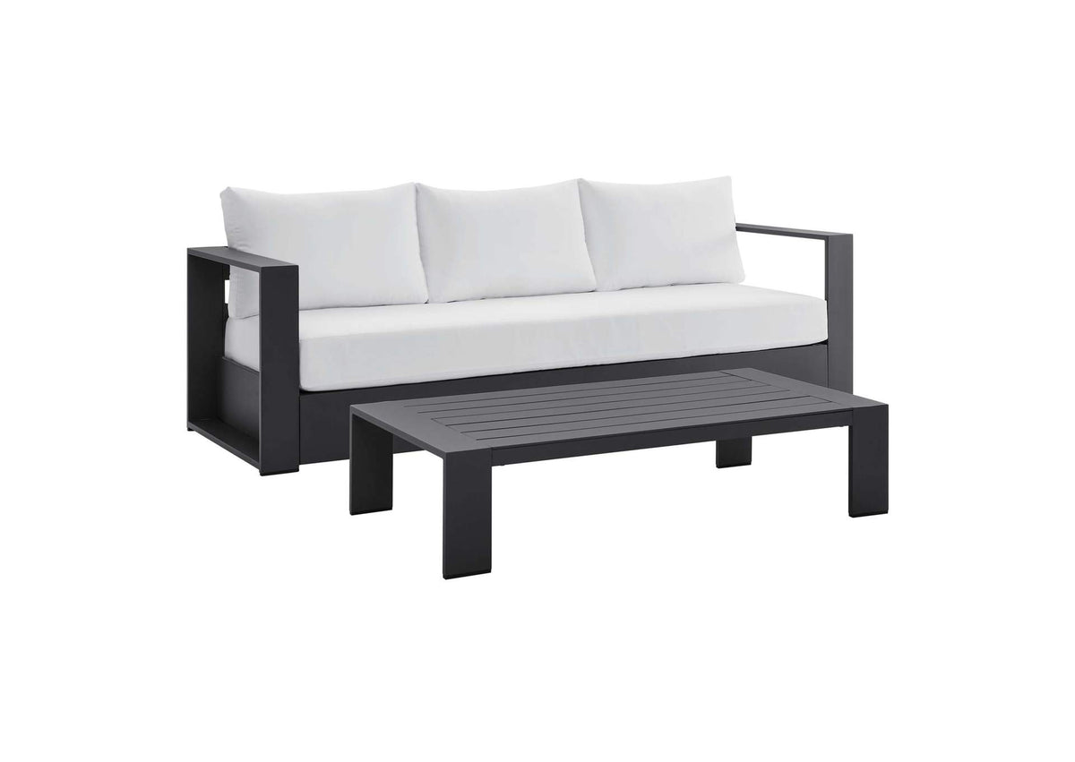 EEI-5750-GRY-WHI Tahoe 2-Piece Outdoor Patio Powder-Coated Aluminum Set By Modway